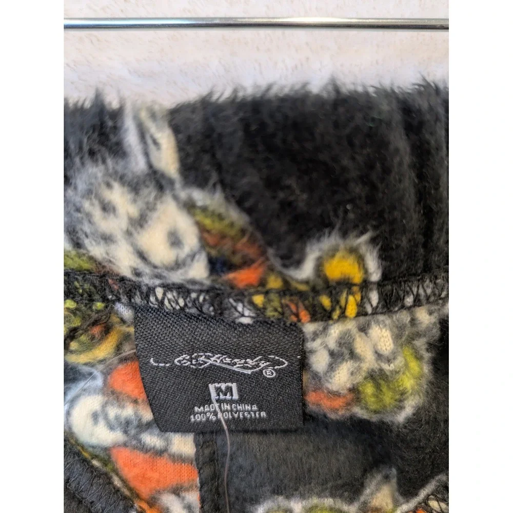 Ed Hardy Junior's‎ Size M Tattoo Print Fleece Pajama Pants Black and Orange